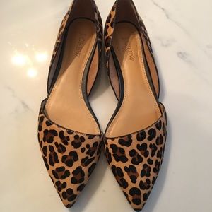 JCrew Zoe calf hair flats - like new!